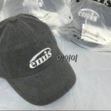 韩国 emis 棒球帽 字母刺绣 超级超级难买的炭灰色