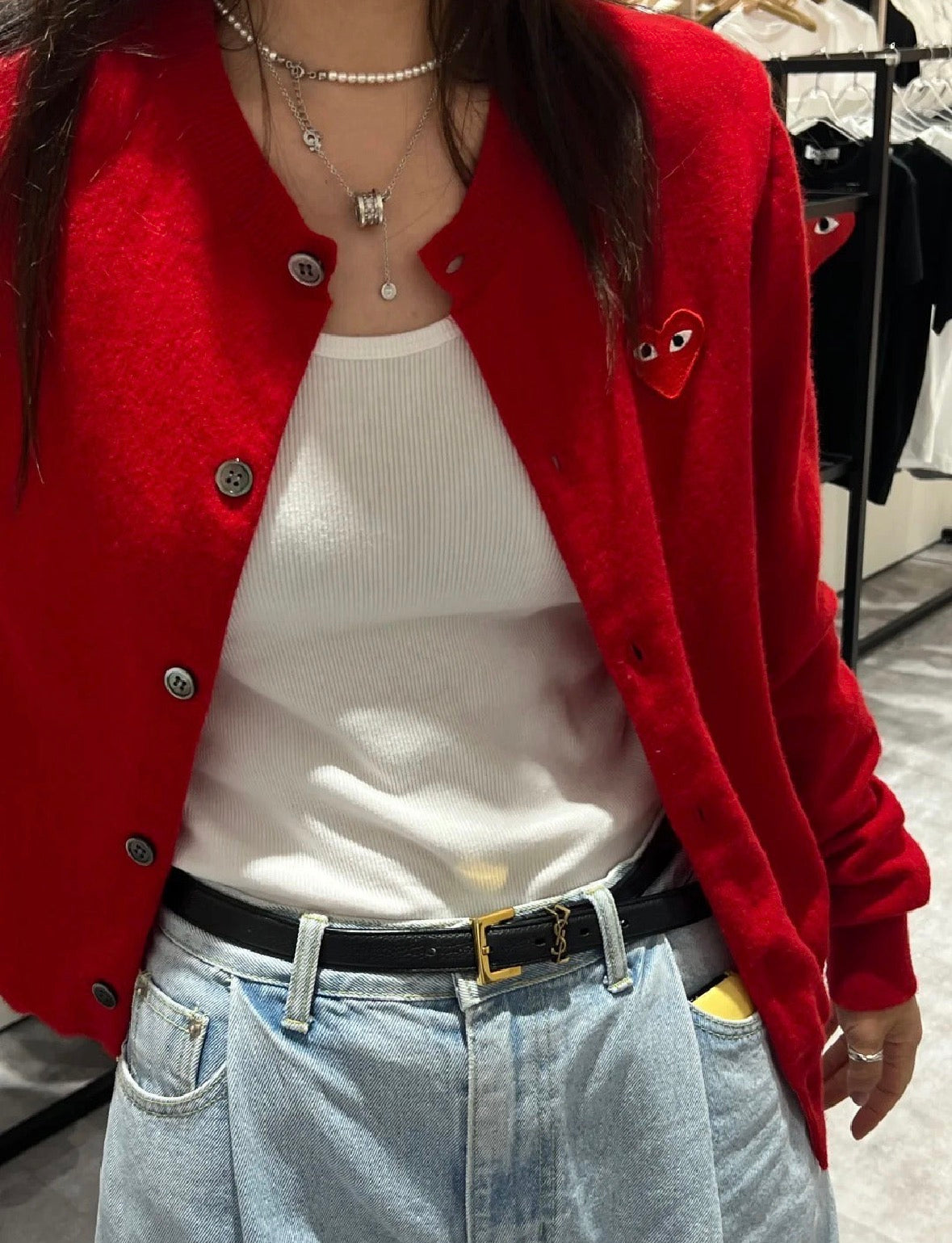 日本 川久保玲开衫 圆领 开衫 大红色 新款 xs码（胸围90cm 老款女款L) 限时95折
