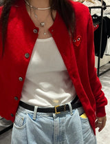 日本 川久保玲开衫 圆领 开衫 大红色 新款 xs码（胸围90cm 老款女款L) 限时95折