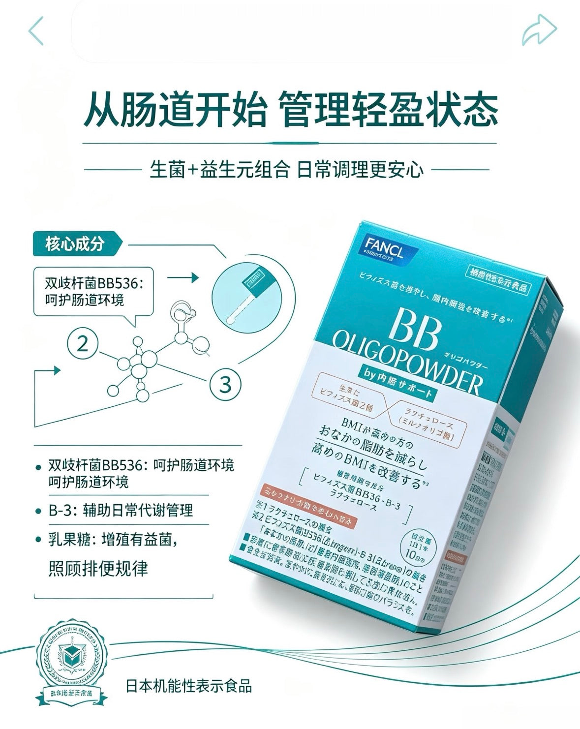 日本 FANCL BB内脂益生菌粉末 10g