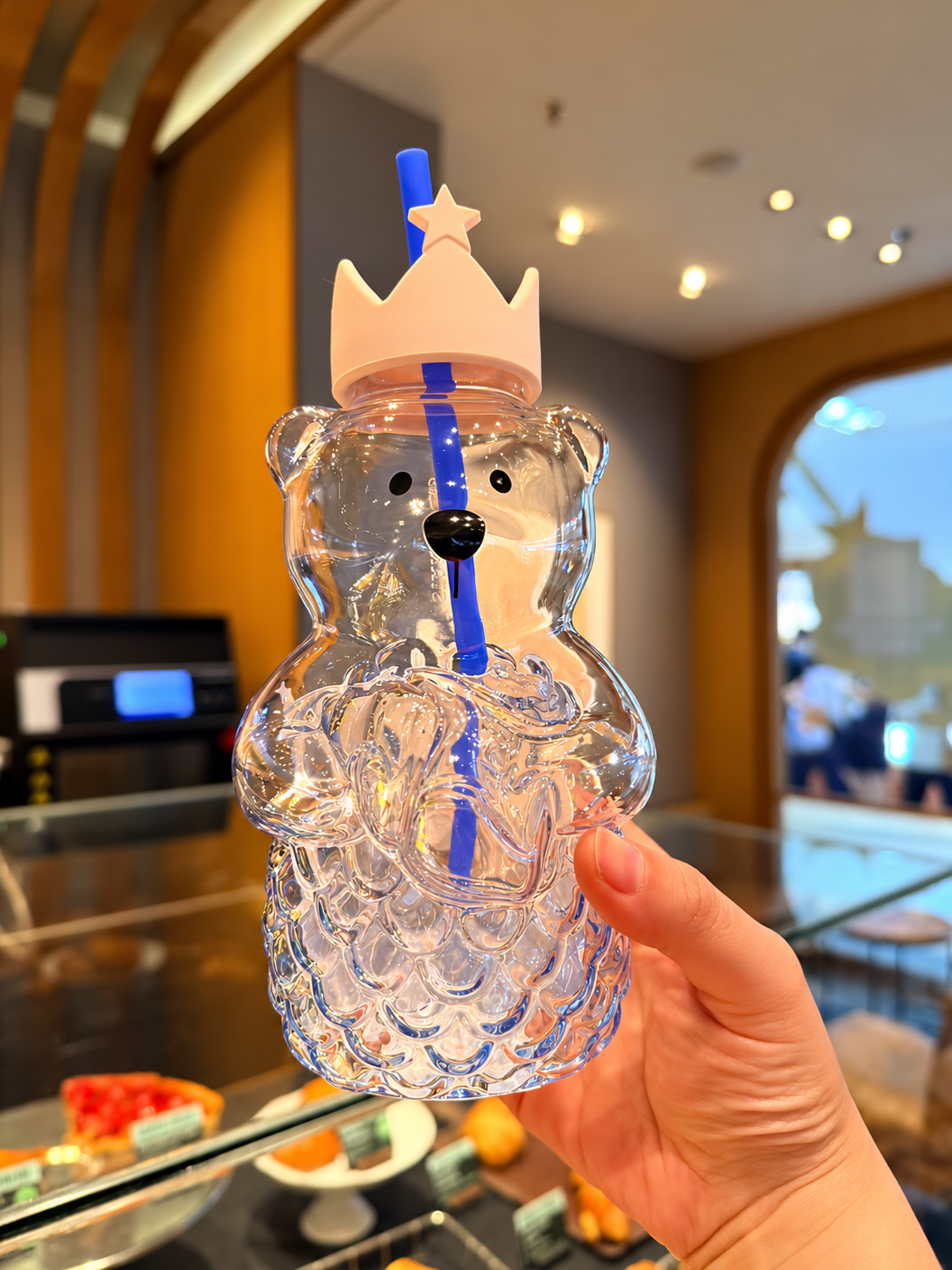 马来西亚 星巴克 美鱼熊 玻璃吸管杯￼591ml