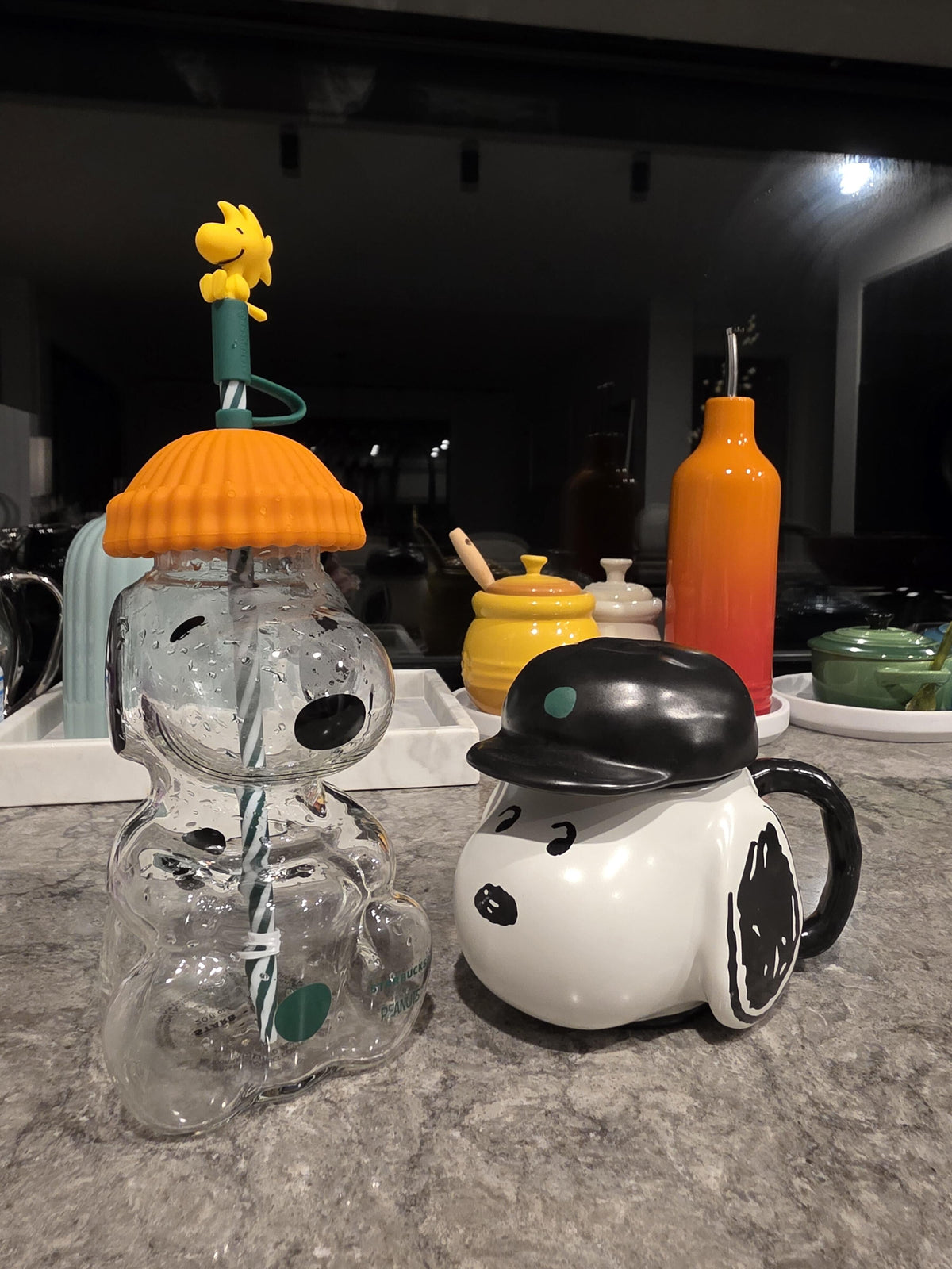 韩国 星爸爸 史努比 马克杯 吸管